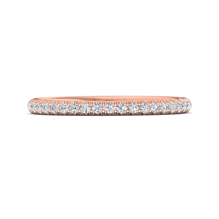 14K Gold Pink Micropave Wedding Band from the Micropave collection - DWBM92XS_14KP