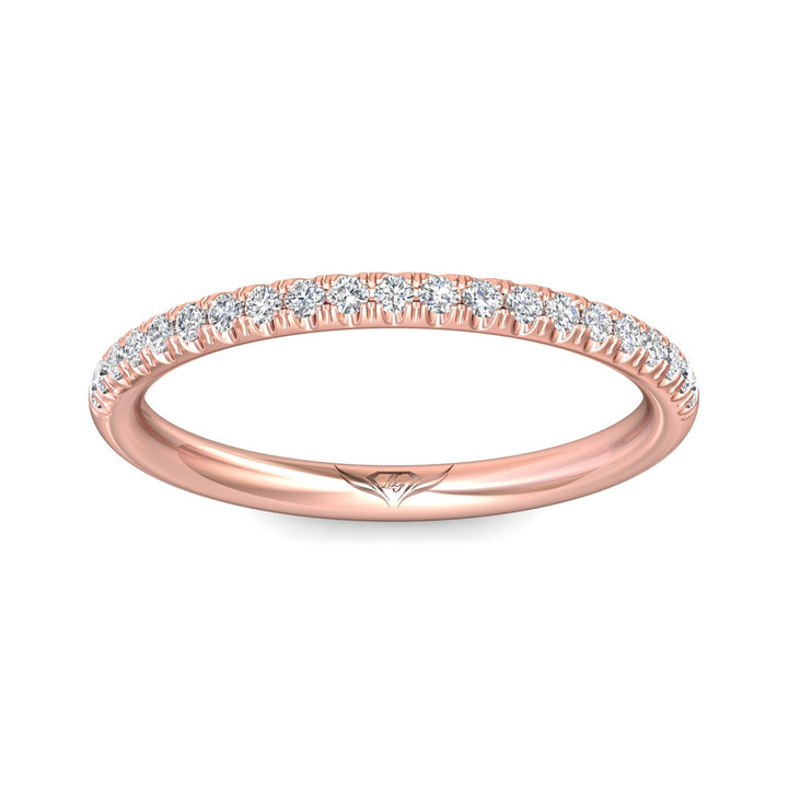 14K Gold Pink Micropave Wedding Band from the Micropave collection - DWBM92XS_14KP