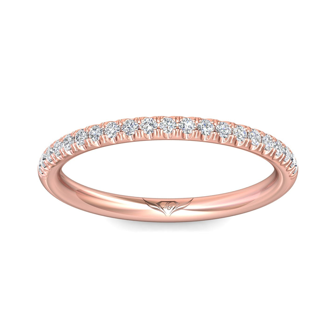 18K Gold Pink Micropave Wedding Band from the Micropave collection - DWBM92XS_18KP