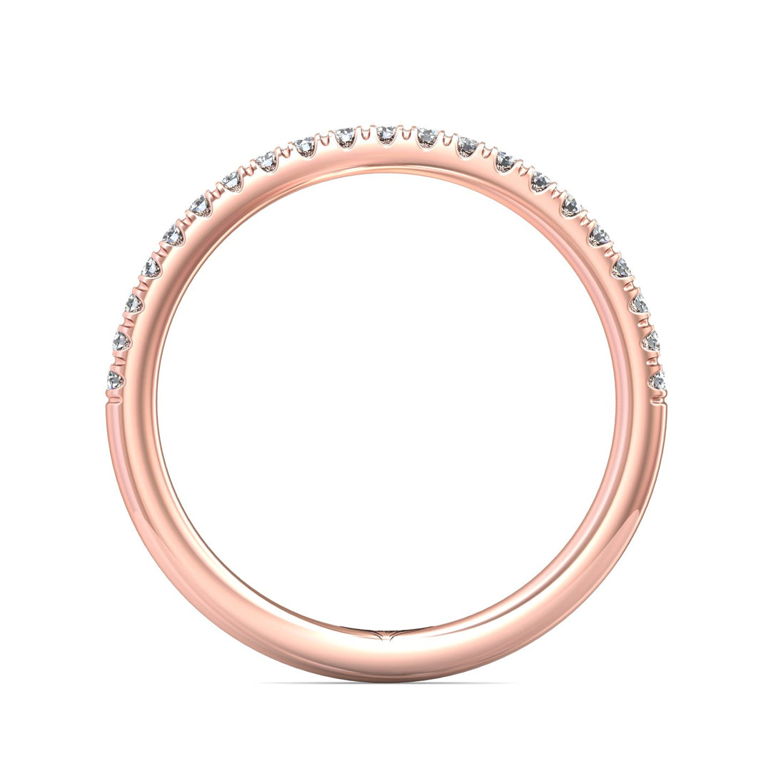 18K Gold Pink Micropave Wedding Band from the Micropave collection - DWBM92XS_18KP