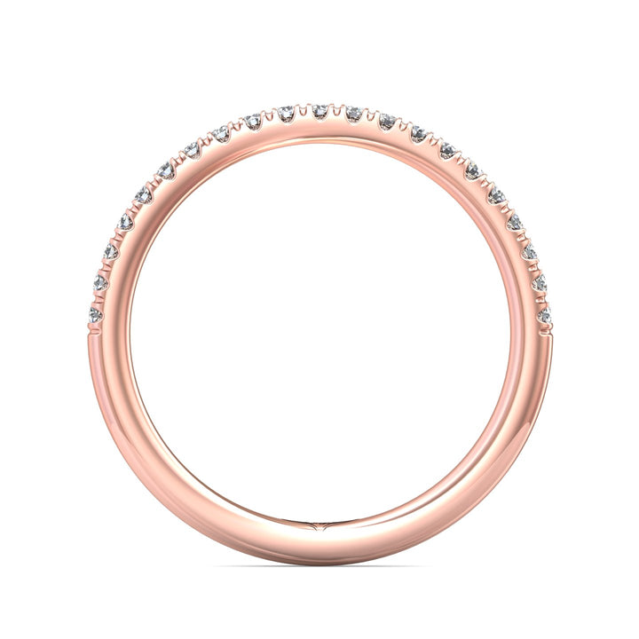 18K Gold Pink Micropave Wedding Band from the Micropave collection - DWBM92XS_18KP