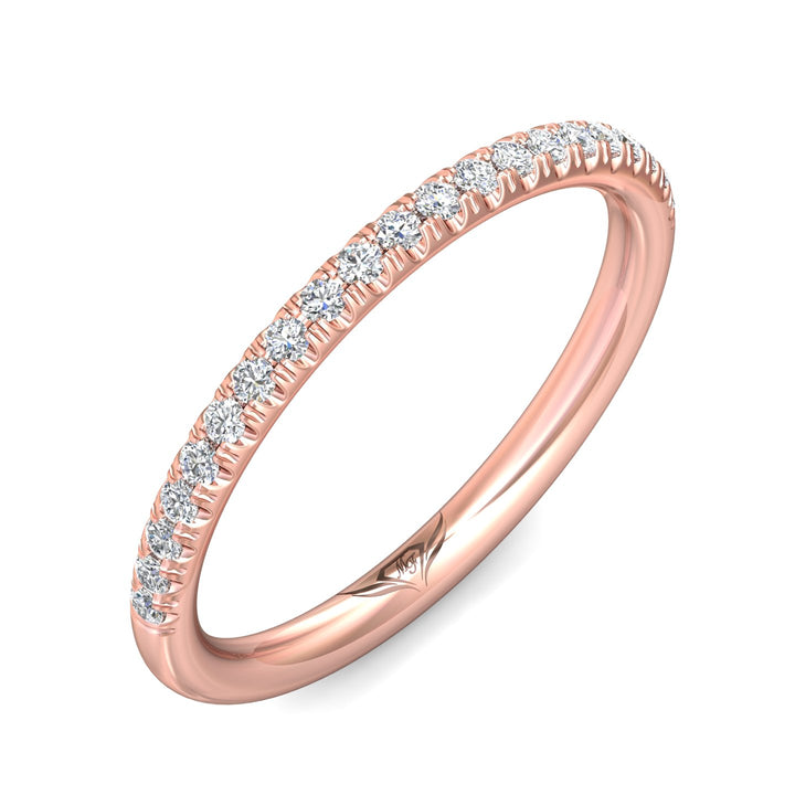 14K Gold Pink Micropave Wedding Band from the Micropave collection - DWBM92XS_14KP