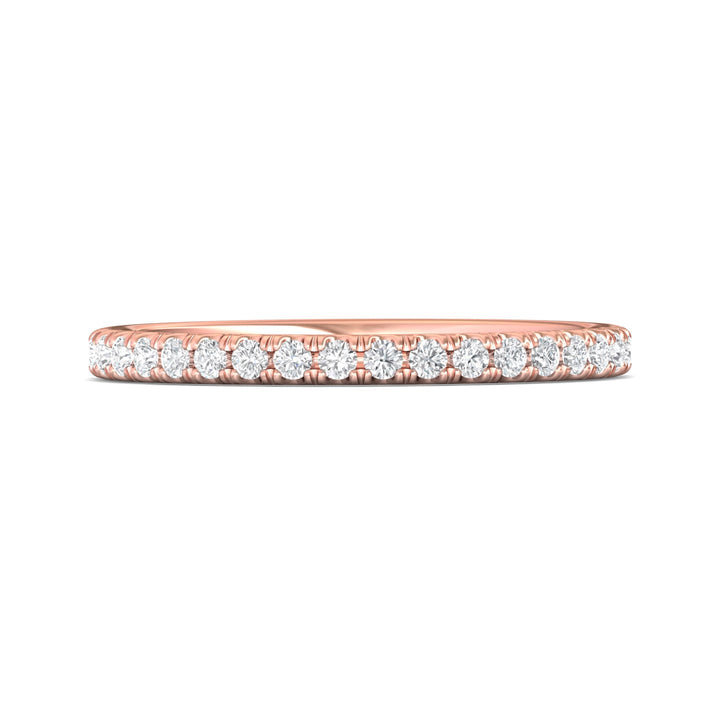 14K Gold Pink Micropave Wedding Band from the Micropave collection - DWBM98_14KP