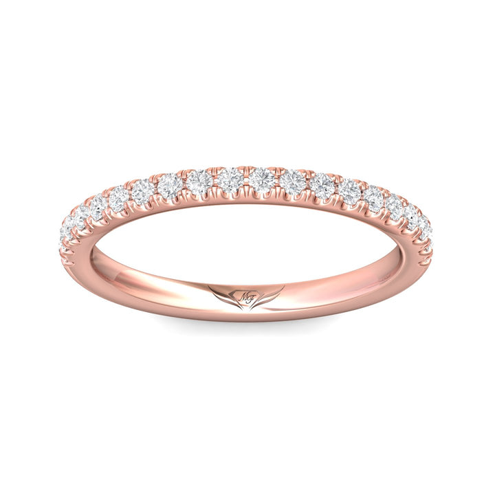 14K Gold Pink Micropave Wedding Band from the Micropave collection - DWBM98_14KP