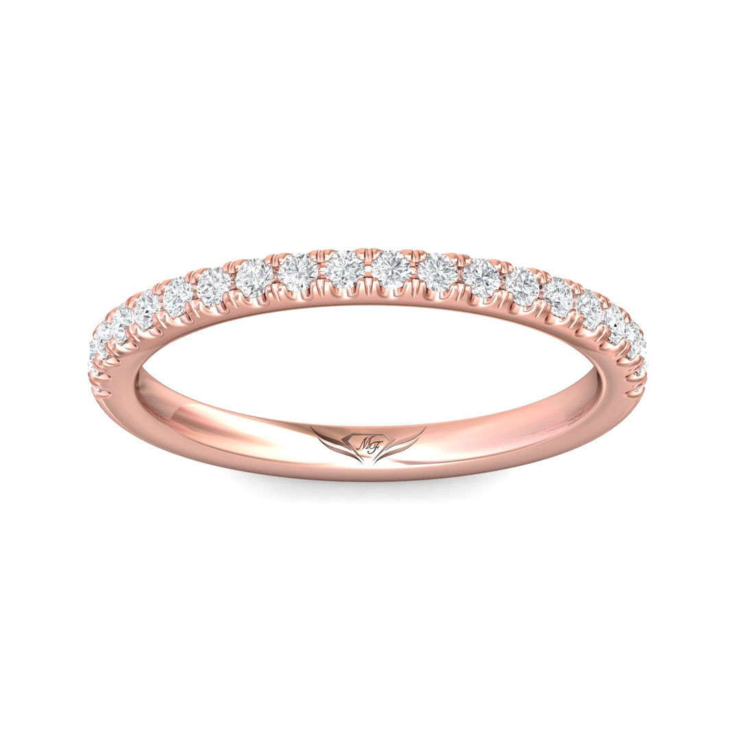 18K Gold Pink Micropave Wedding Band from the Micropave collection - DWBM98_18KP