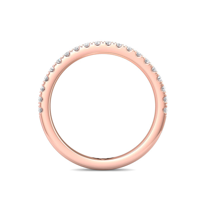 14K Gold Pink Micropave Wedding Band from the Micropave collection - DWBM98_14KP