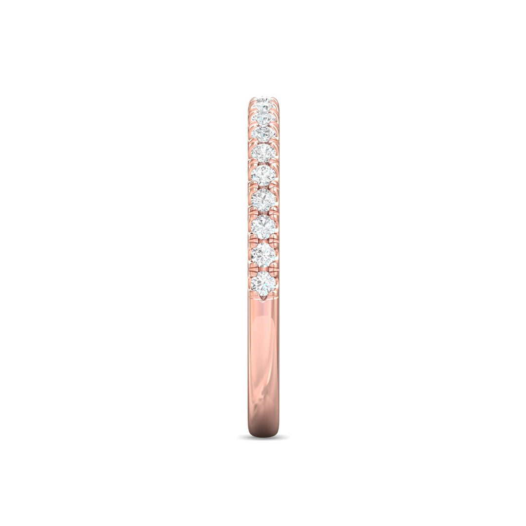 14K Gold Pink Micropave Wedding Band from the Micropave collection - DWBM98_14KP