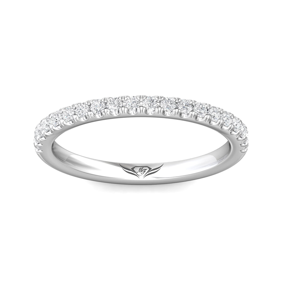 18K Gold White Micropave Wedding Band from the Micropave collection - DWBM98_18KW