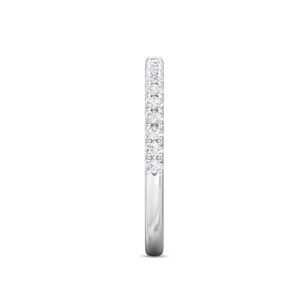 14K Gold White Micropave Wedding Band from the Micropave collection - DWBM98_14KW
