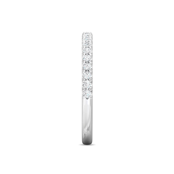 14K Gold White Micropave Wedding Band from the Micropave collection - DWBM98_14KW