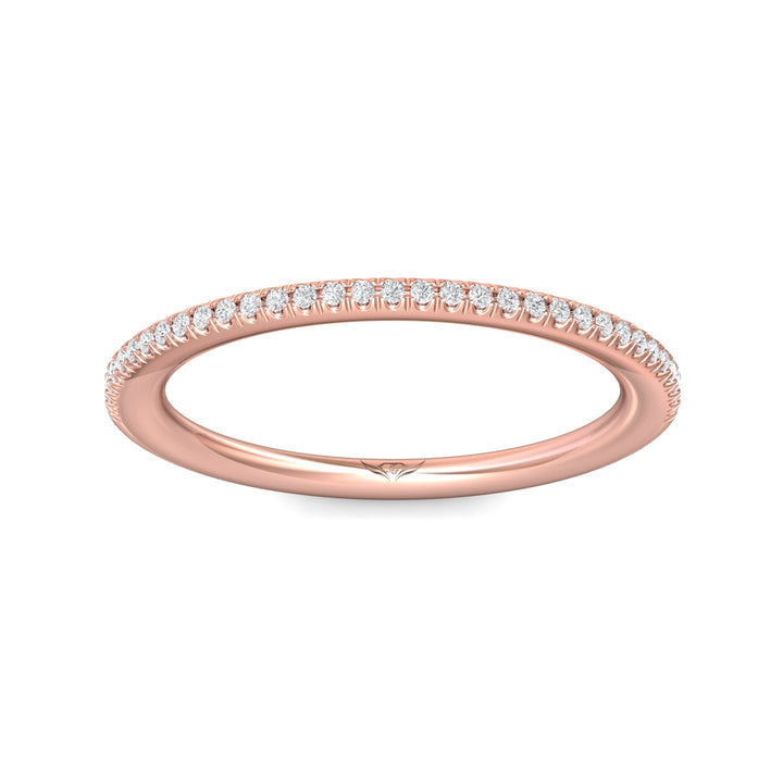 14K Gold Pink Micropave Wedding Band from the Micropave collection - DWBMH27XS_14KP