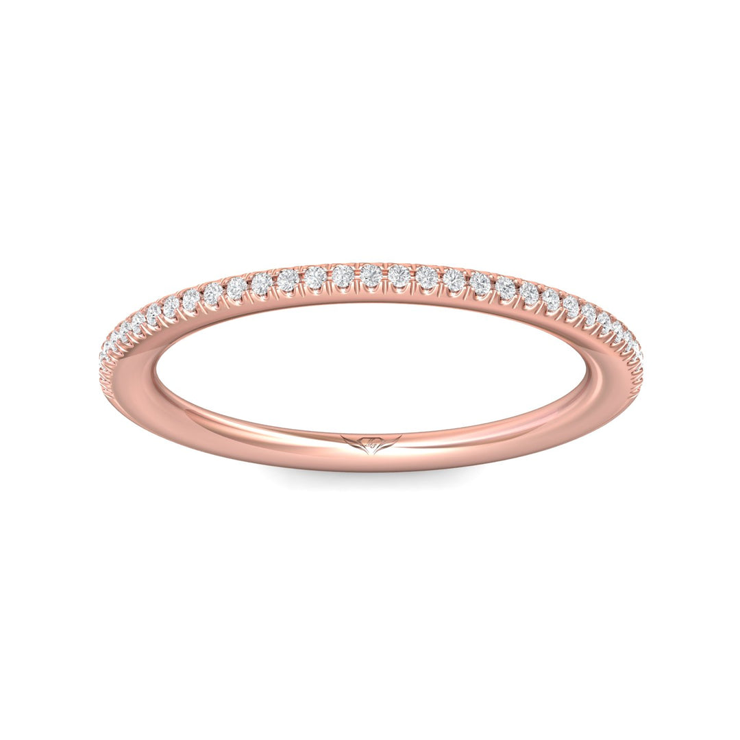 18K Gold Pink Micropave Wedding Band from the Micropave collection - DWBMH27XS_18KP