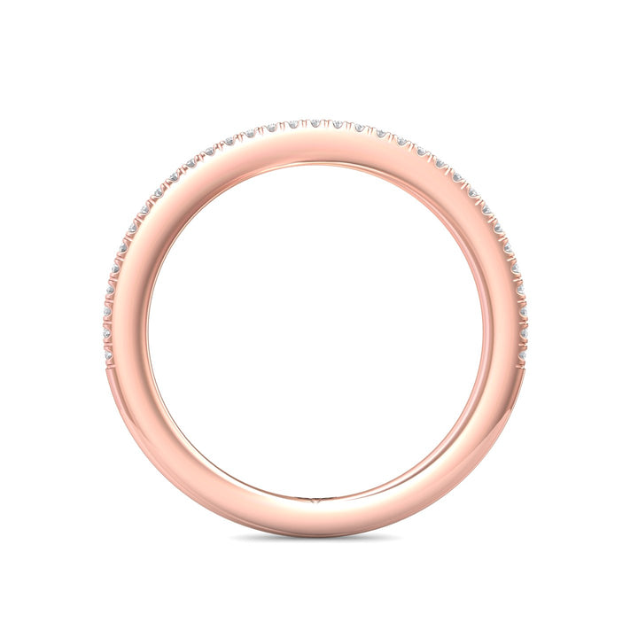 14K Gold Pink Micropave Wedding Band from the Micropave collection - DWBMH27XS_14KP