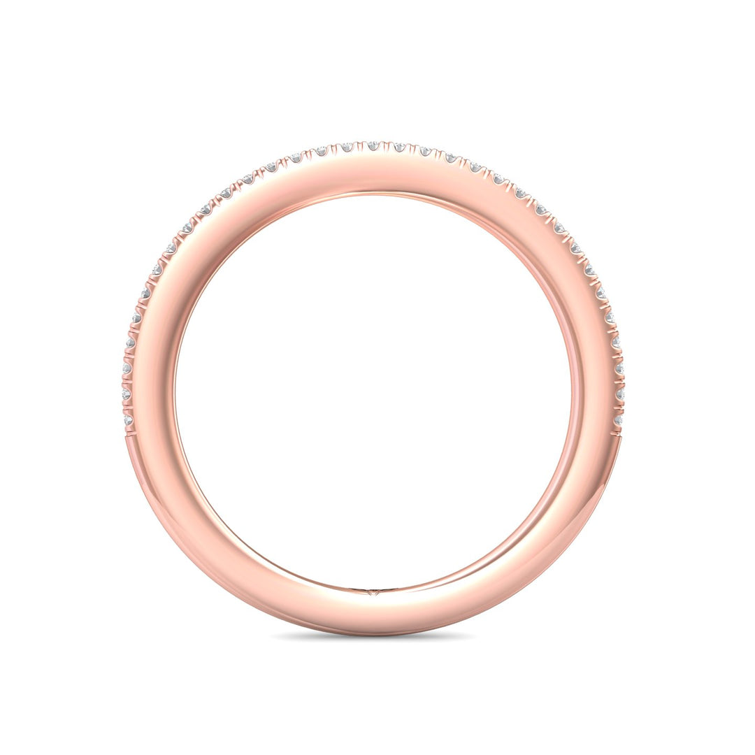 18K Gold Pink Micropave Wedding Band from the Micropave collection - DWBMH27XS_18KP