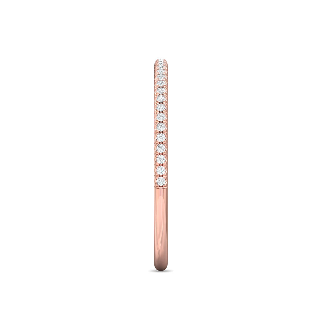 18K Gold Pink Micropave Wedding Band from the Micropave collection - DWBMH27XS_18KP