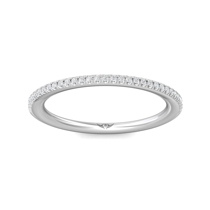 18K Gold White Micropave Wedding Band from the Micropave collection - DWBMH27XS_18KW