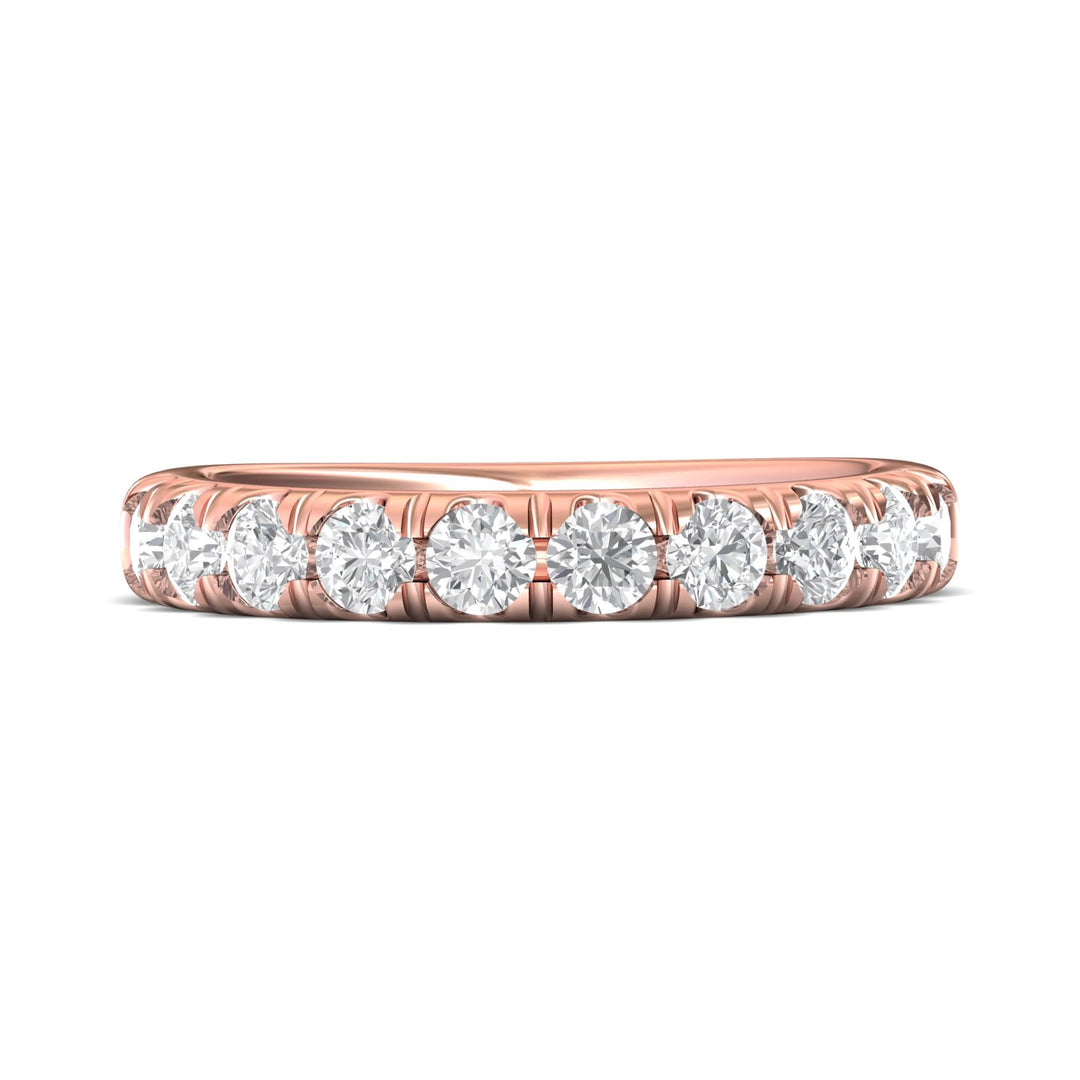 14K Gold Pink Micropave Wedding Band from the Micropave collection - DWBMH34L_14KP