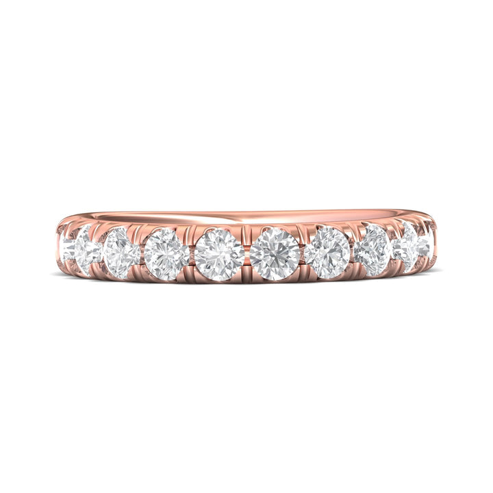 18K Gold Pink Micropave Wedding Band from the Micropave collection - DWBMH34L_18KP