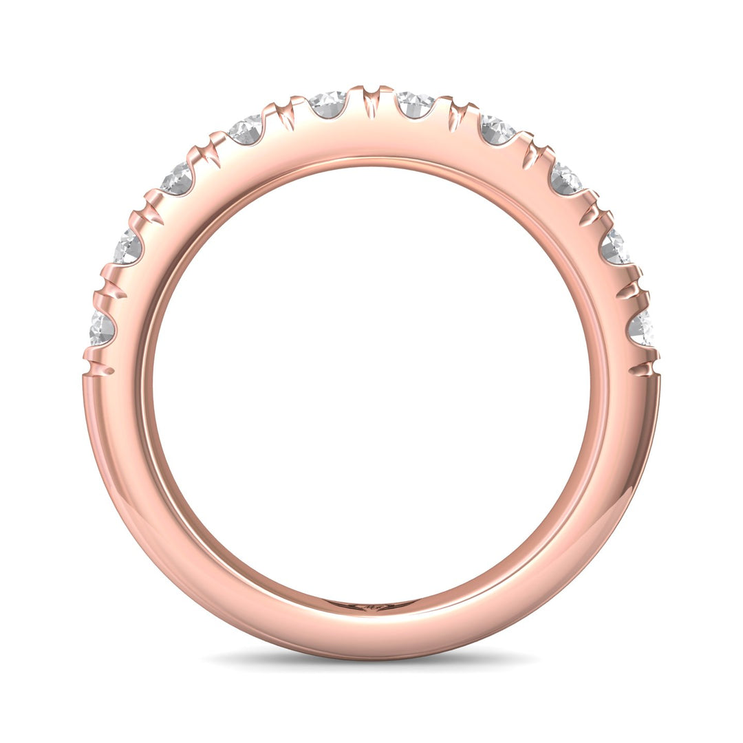 14K Gold Pink Micropave Wedding Band from the Micropave collection - DWBMH34L_14KP