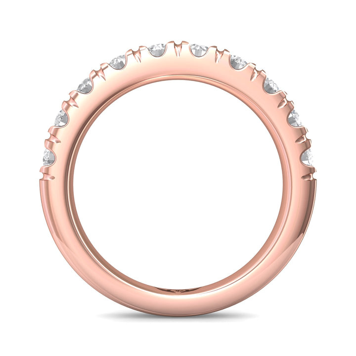 14K Gold Pink Micropave Wedding Band from the Micropave collection - DWBMH34L_14KP