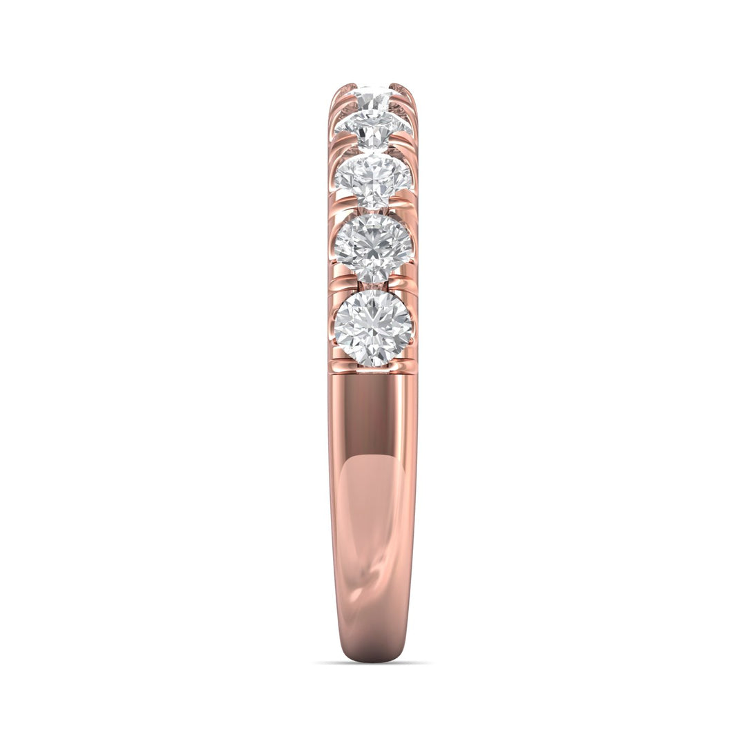 18K Gold Pink Micropave Wedding Band from the Micropave collection - DWBMH34L_18KP