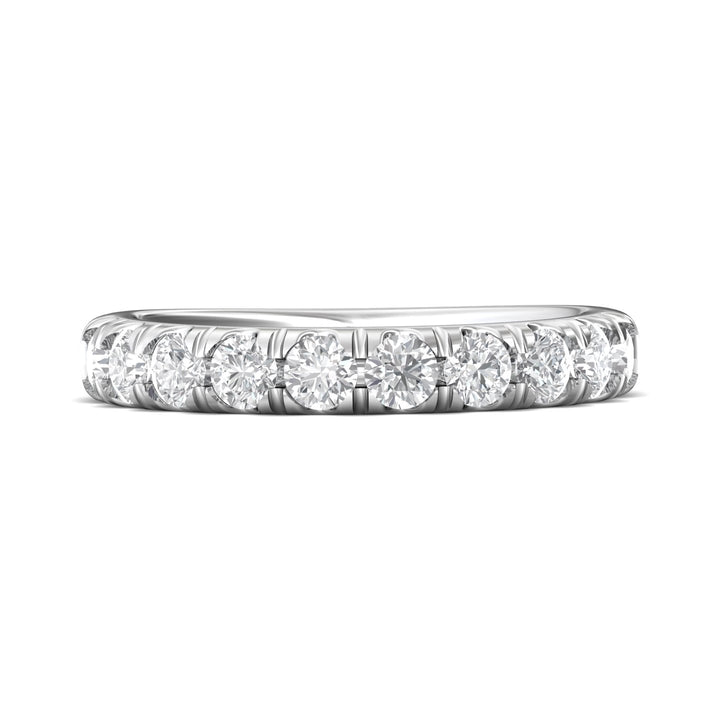 14K Gold White Micropave Wedding Band from the Micropave collection - DWBMH34L_14KW