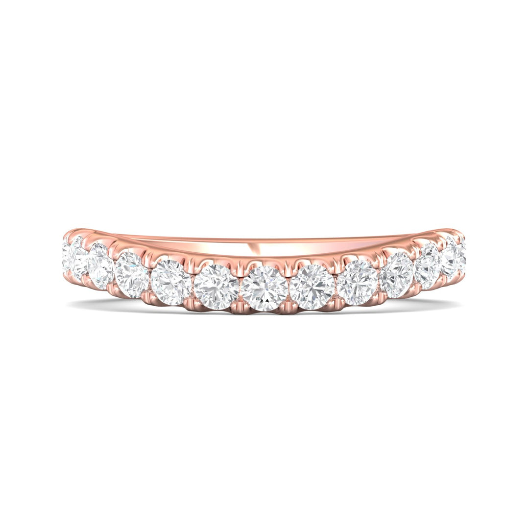 14K Gold Pink Micropave Wedding Band from the Micropave collection - DWBMH40M_14KP