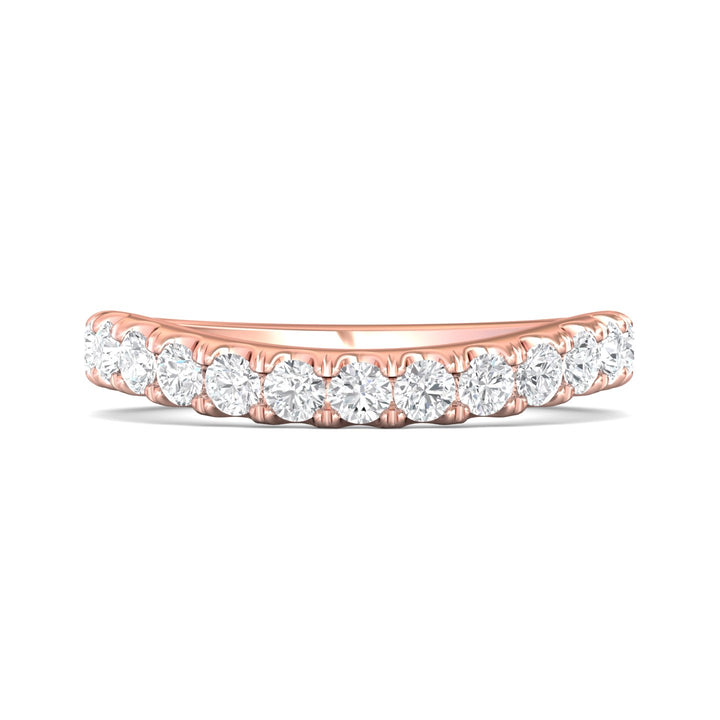 14K Gold Pink Micropave Wedding Band from the Micropave collection - DWBMH40M_14KP