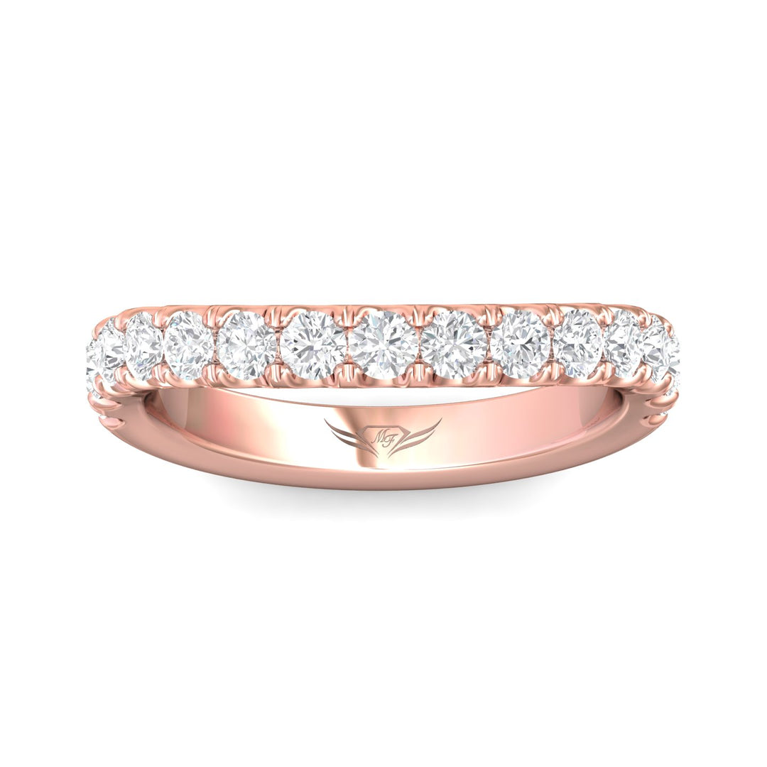 14K Gold Pink Micropave Wedding Band from the Micropave collection - DWBMH40M_14KP