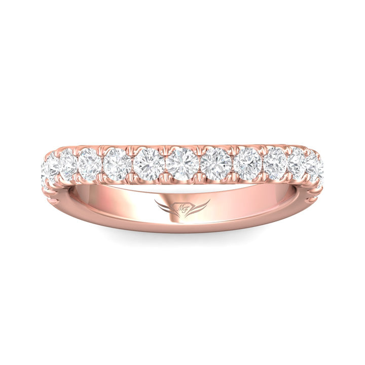 18K Gold Pink Micropave Wedding Band from the Micropave collection - DWBMH40M_18KP