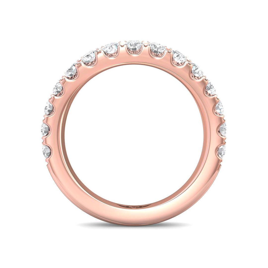 18K Gold Pink Micropave Wedding Band from the Micropave collection - DWBMH40M_18KP