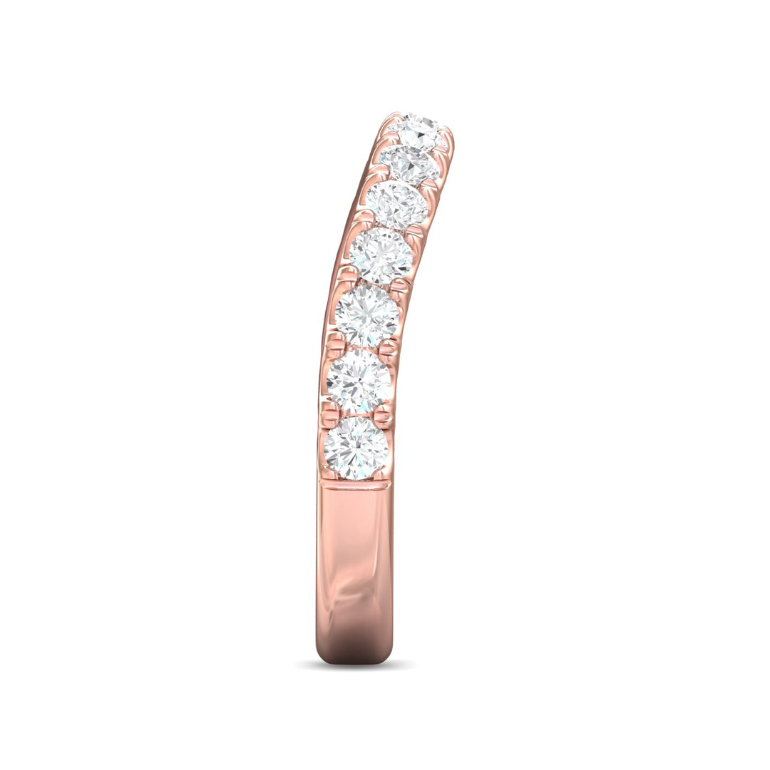 18K Gold Pink Micropave Wedding Band from the Micropave collection - DWBMH40M_18KP