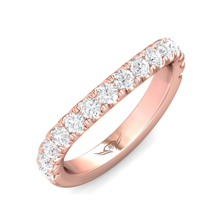 14K Gold Pink Micropave Wedding Band from the Micropave collection - DWBMH40M_14KP