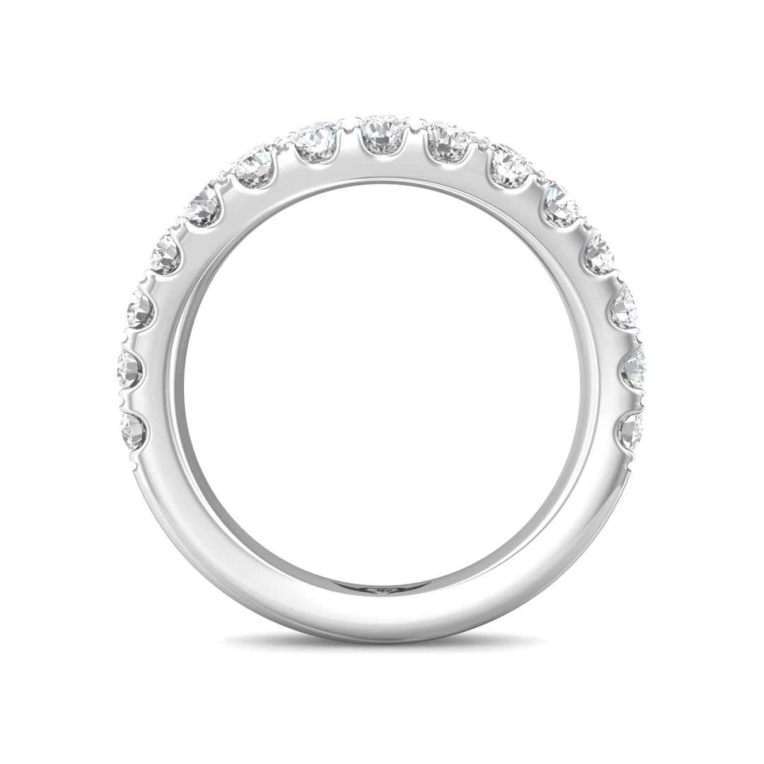 18K Gold White Micropave Wedding Band from the Micropave collection - DWBMH40M_18KW