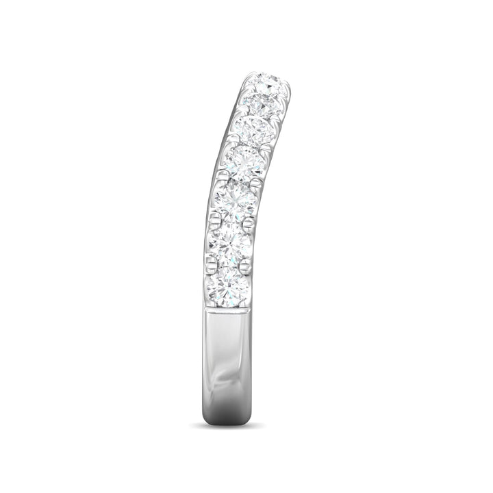 18K Gold White Micropave Wedding Band from the Micropave collection - DWBMH40M_18KW