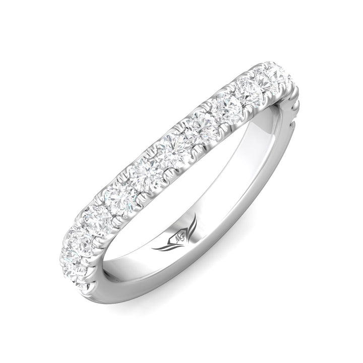 14K Gold White Micropave Wedding Band from the Micropave collection - DWBMH40M_14KW