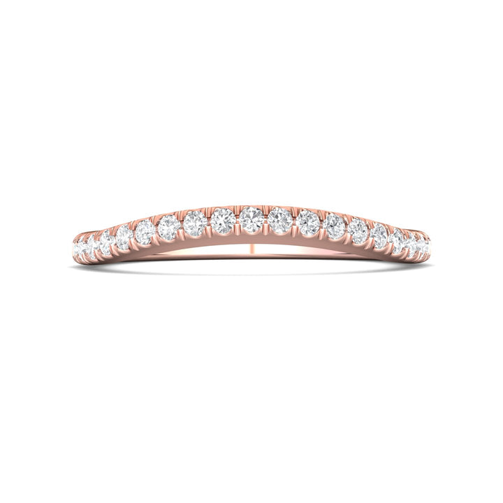 14K Gold Pink Micropave Wedding Band from the Micropave collection - DWBMH40XS_14KP