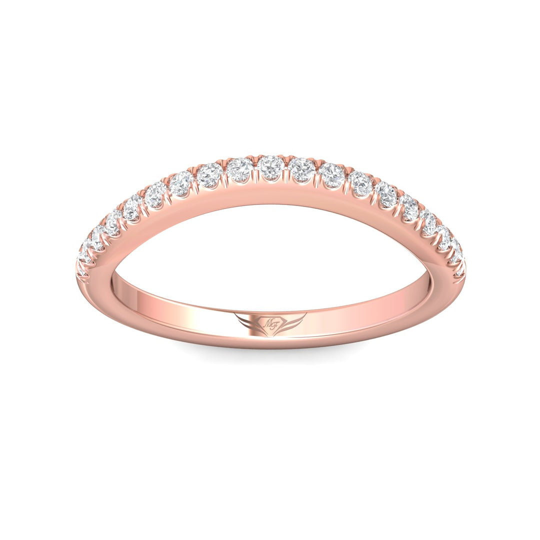 18K Gold Pink Micropave Wedding Band from the Micropave collection - DWBMH40XS_18KP