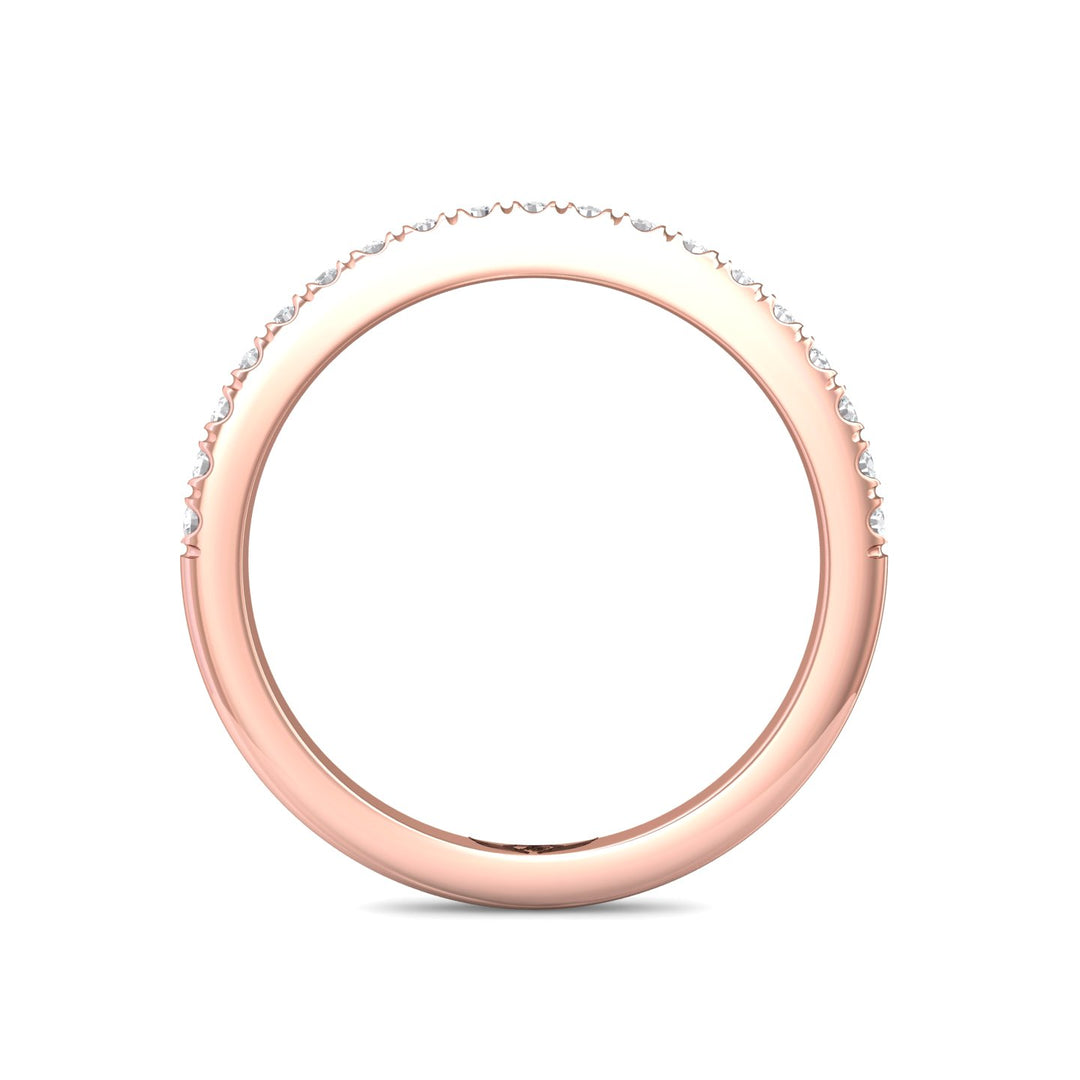 14K Gold Pink Micropave Wedding Band from the Micropave collection - DWBMH40XS_14KP