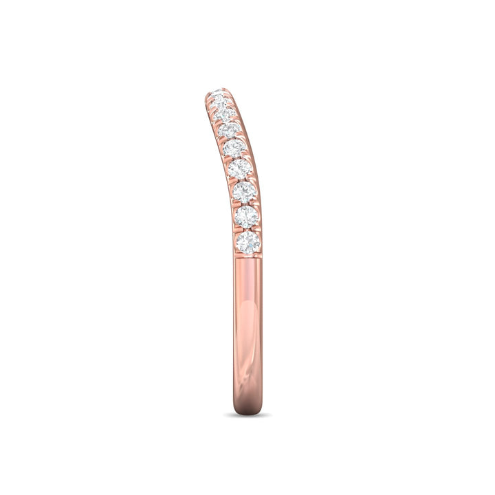 18K Gold Pink Micropave Wedding Band from the Micropave collection - DWBMH40XS_18KP