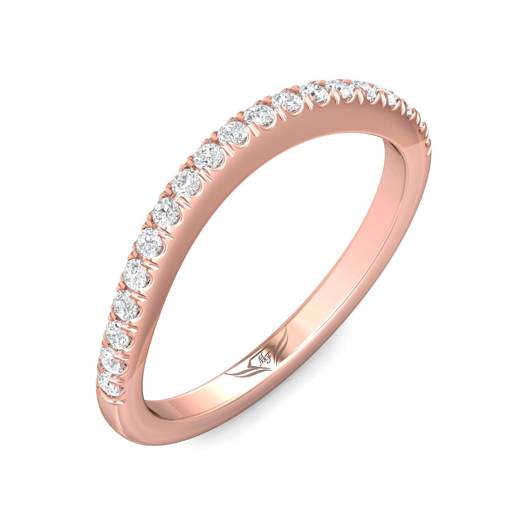 14K Gold Pink Micropave Wedding Band from the Micropave collection - DWBMH40XS_14KP