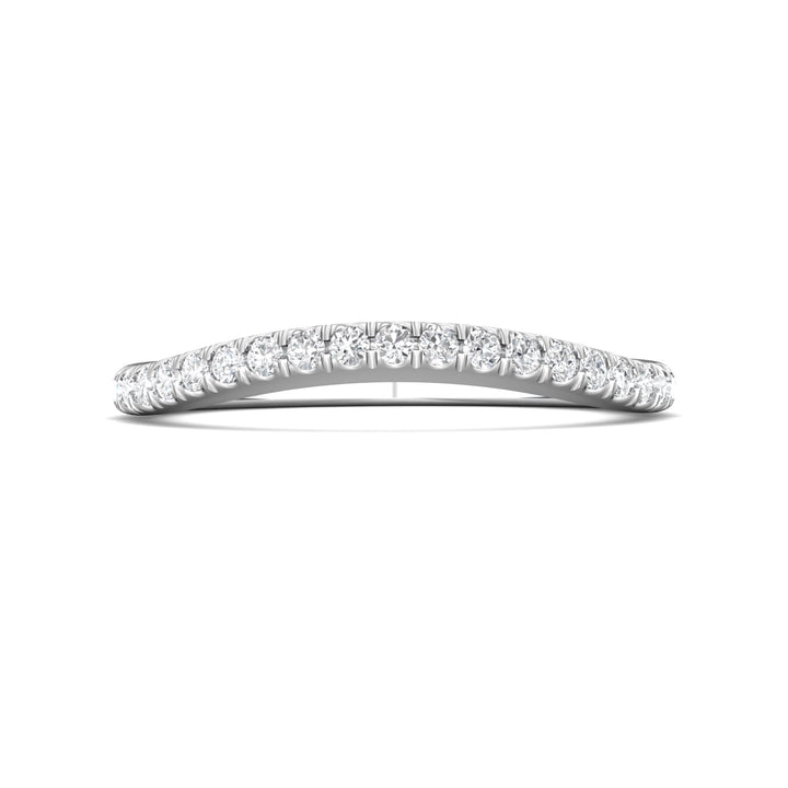 14K Gold White Micropave Wedding Band from the Micropave collection - DWBMH40XS_14KW