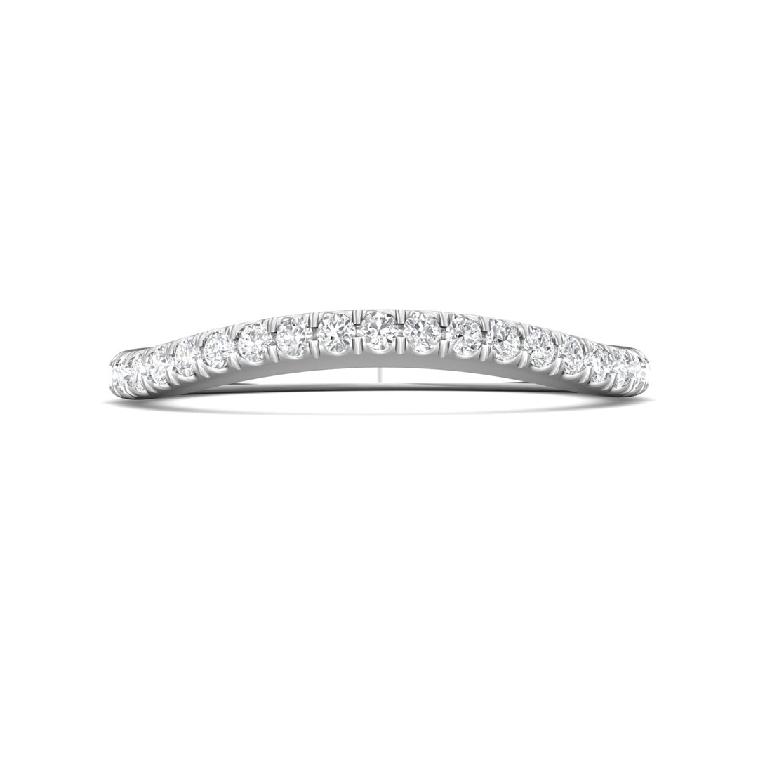 18K Gold White Micropave Wedding Band from the Micropave collection - DWBMH40XS_18KW