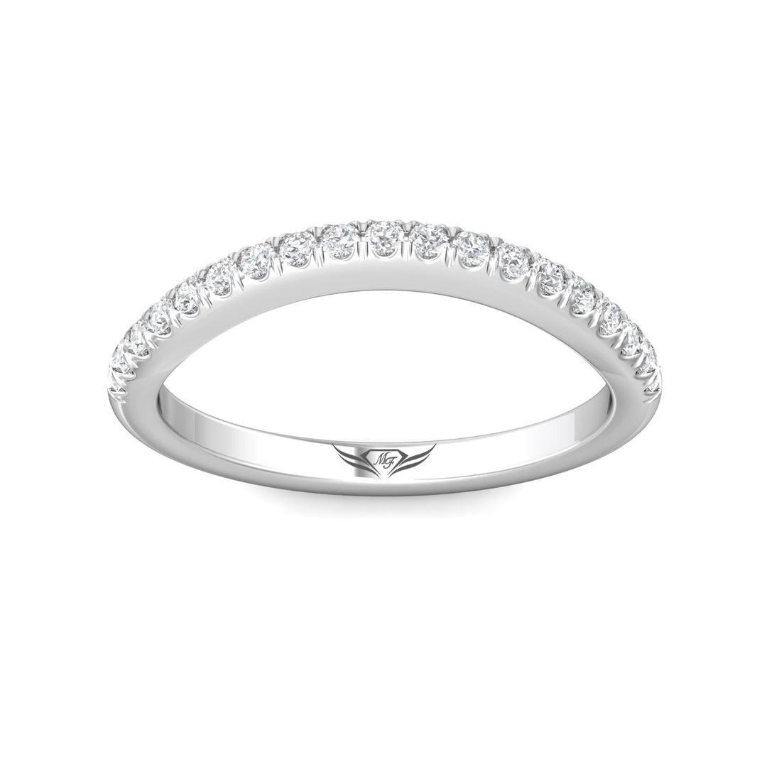 14K Gold White Micropave Wedding Band from the Micropave collection - DWBMH40XS_14KW