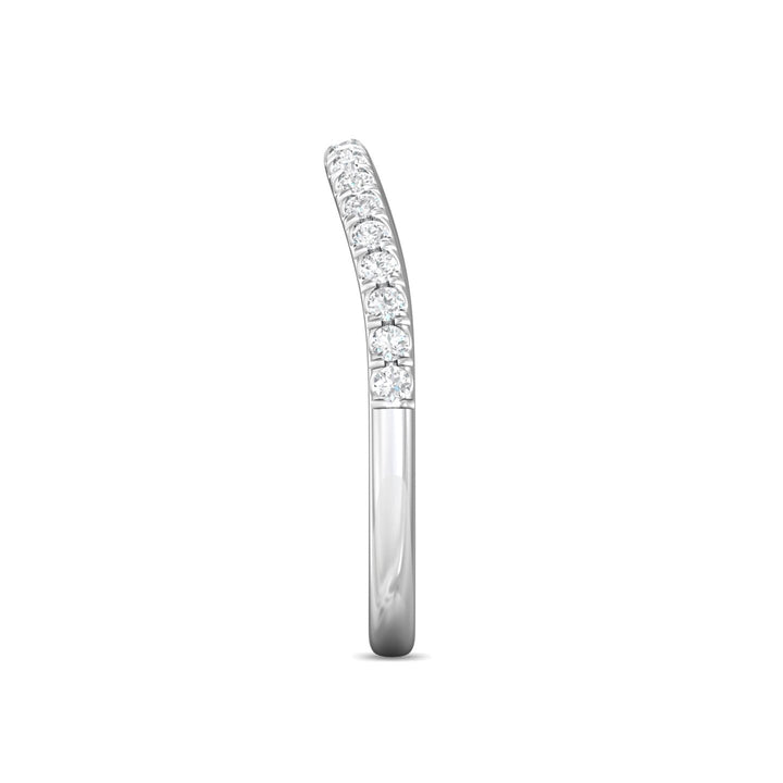 18K Gold White Micropave Wedding Band from the Micropave collection - DWBMH40XS_18KW