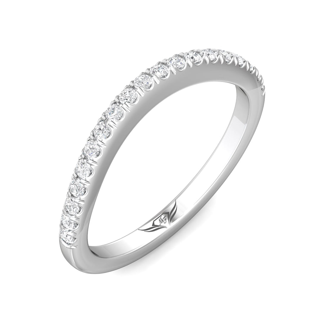 18K Gold White Micropave Wedding Band from the Micropave collection - DWBMH40XS_18KW