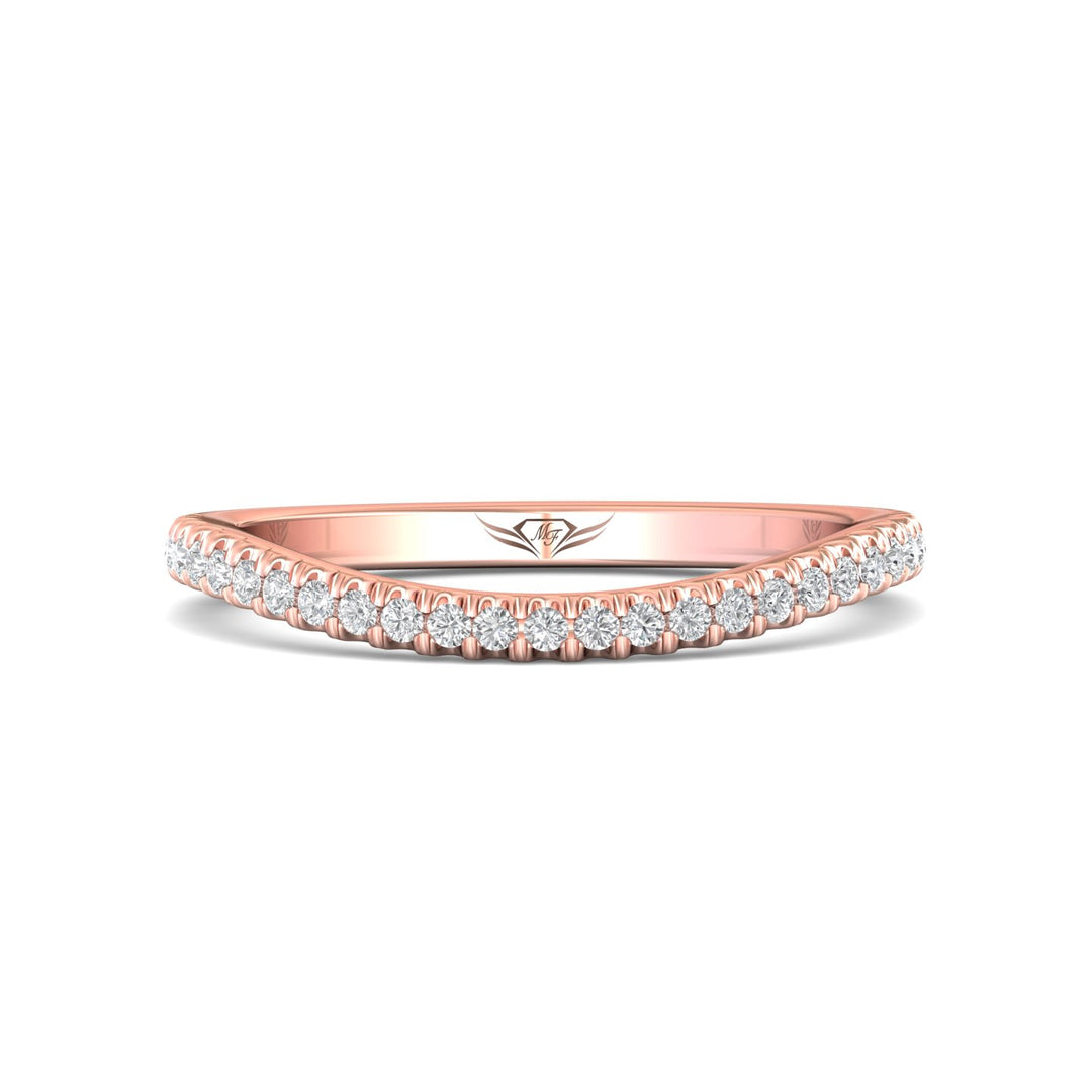 14K Gold Pink Micropave Wedding Band from the Micropave collection - DWBMH40XXS_14KP