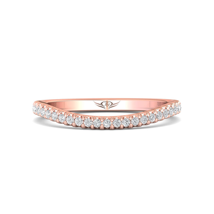 14K Gold Pink Micropave Wedding Band from the Micropave collection - DWBMH40XXS_14KP