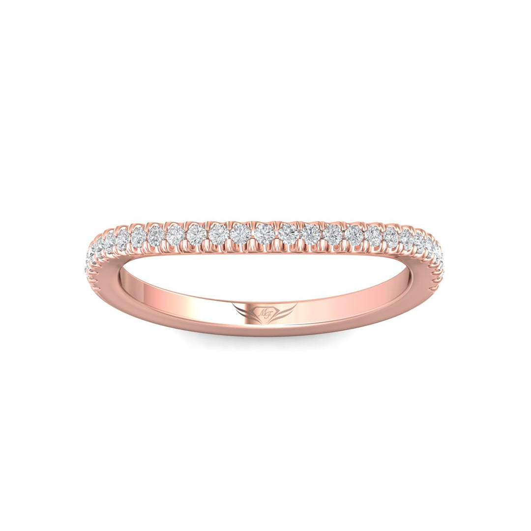 14K Gold Pink Micropave Wedding Band from the Micropave collection - DWBMH40XXS_14KP