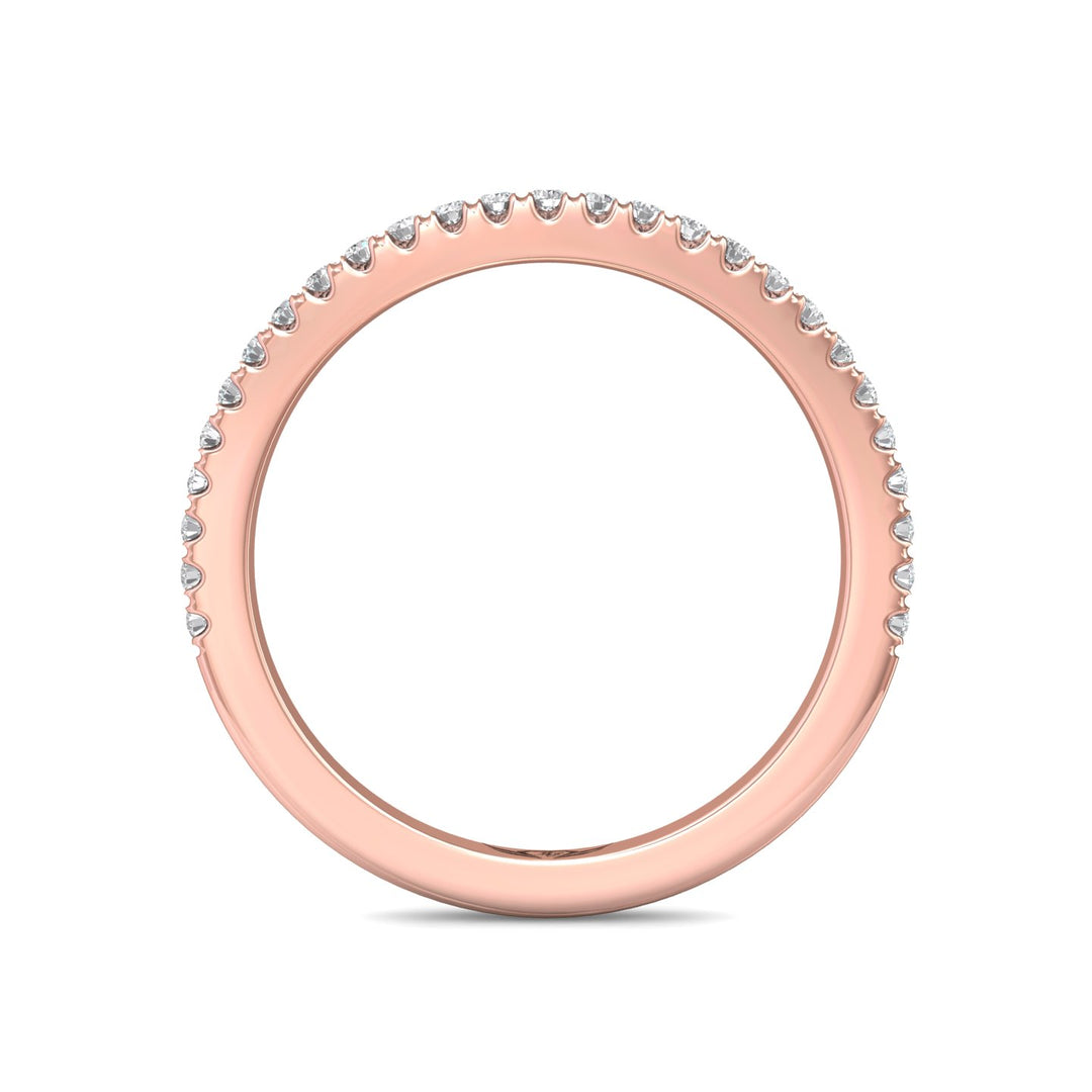 14K Gold Pink Micropave Wedding Band from the Micropave collection - DWBMH40XXS_14KP